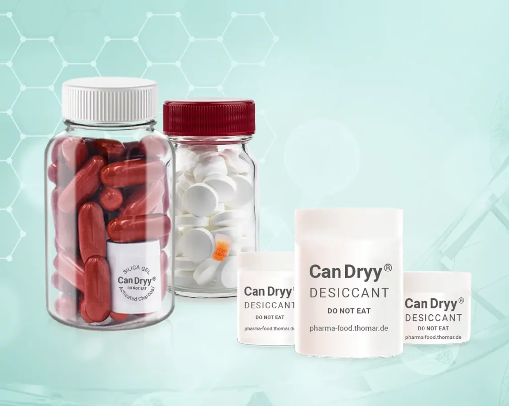 Desiccant canisters for the pharmaceutical, food & neutraceutical industry